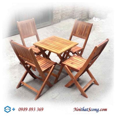 bộ bàn ghế cafe gỗ tràm