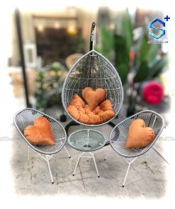 Bộ Xích Đu và Bàn Ghế Cafe Acapuno Màu Xám